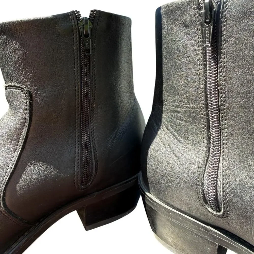 Durango Western Side Zip Dress Cowboy Boot Black Leather Men size 7.5 EE